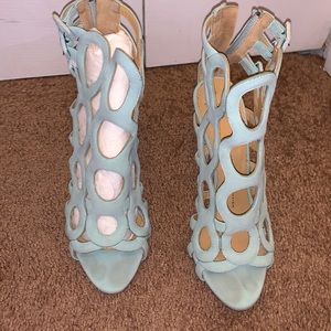 Giuseppe Zanotti blue Aqua cage heels